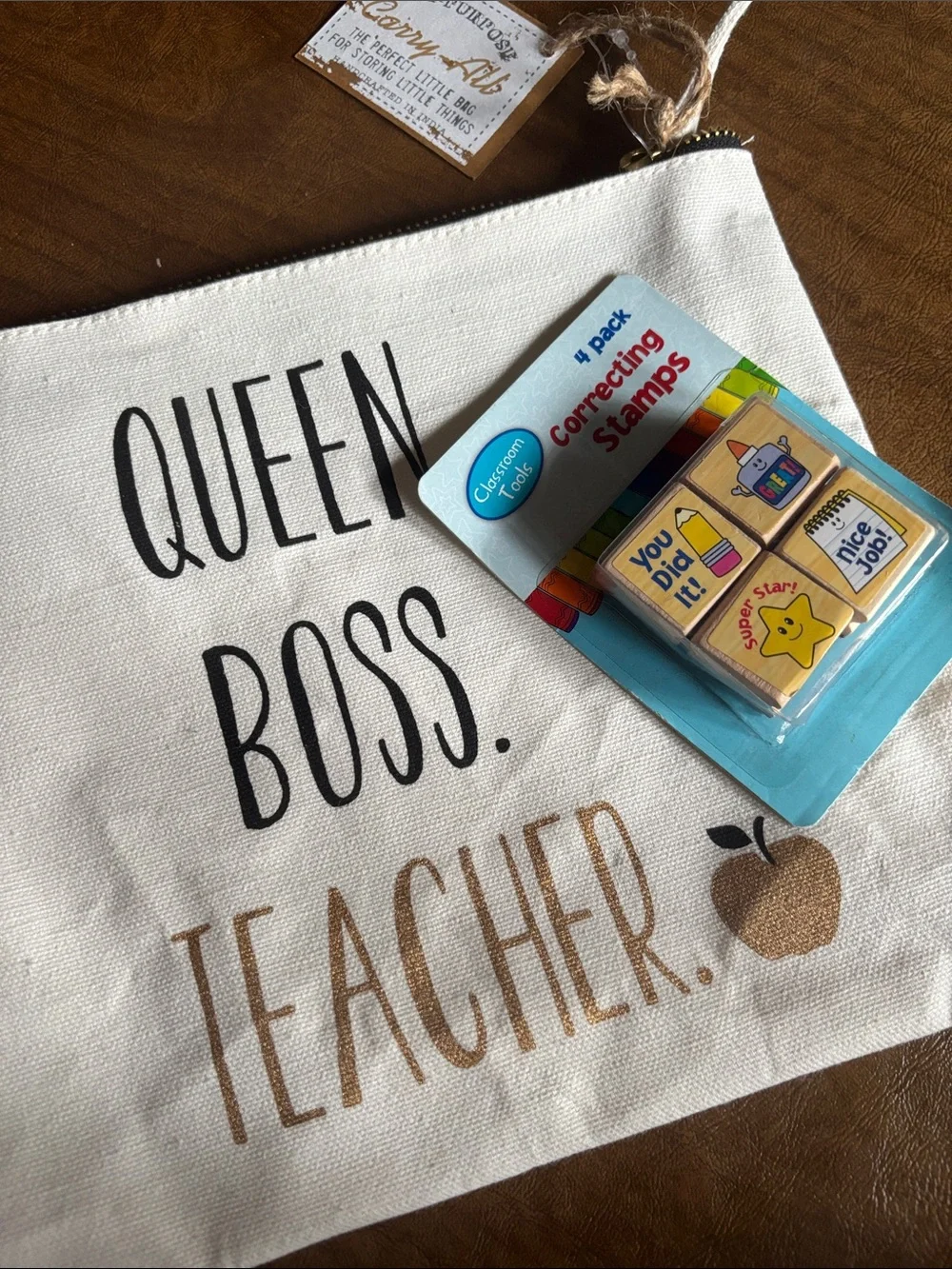 Large Canvas Zipper Pouch and  mini stampers